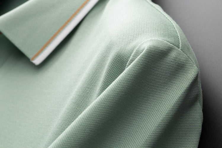 Maulbeerseide Kurzarm-Poloshirt