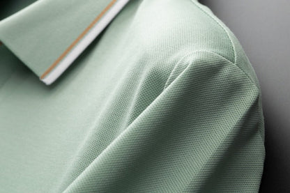 Maulbeerseide Kurzarm-Poloshirt