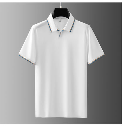 Maulbeerseide Kurzarm-Poloshirt
