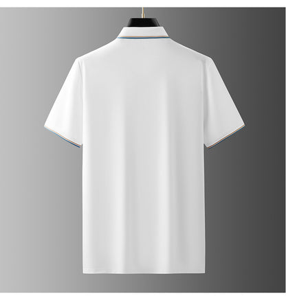 Maulbeerseide Kurzarm-Poloshirt