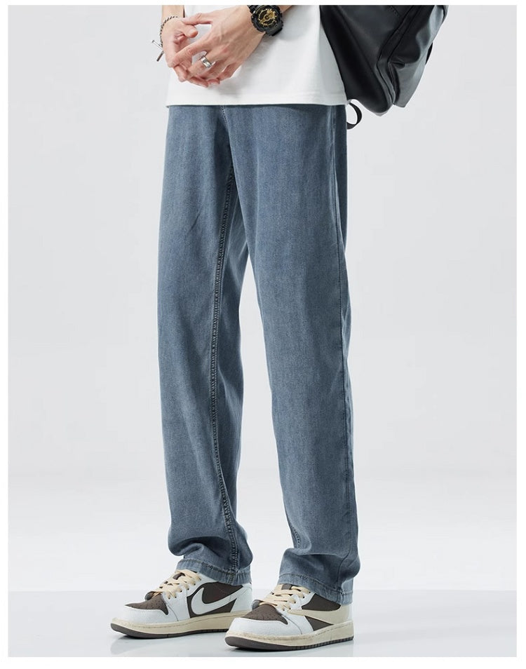 Lockere Gerade Eisseiden-Jeans