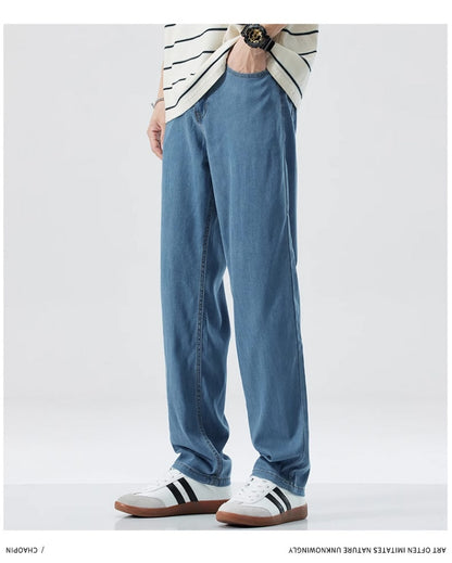 Lockere Gerade Eisseiden-Jeans