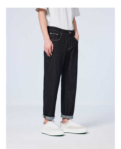 UrbanStoff | Lockere Straight Cropped-Jeans