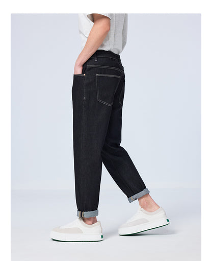 UrbanStoff | Lockere Straight Cropped-Jeans