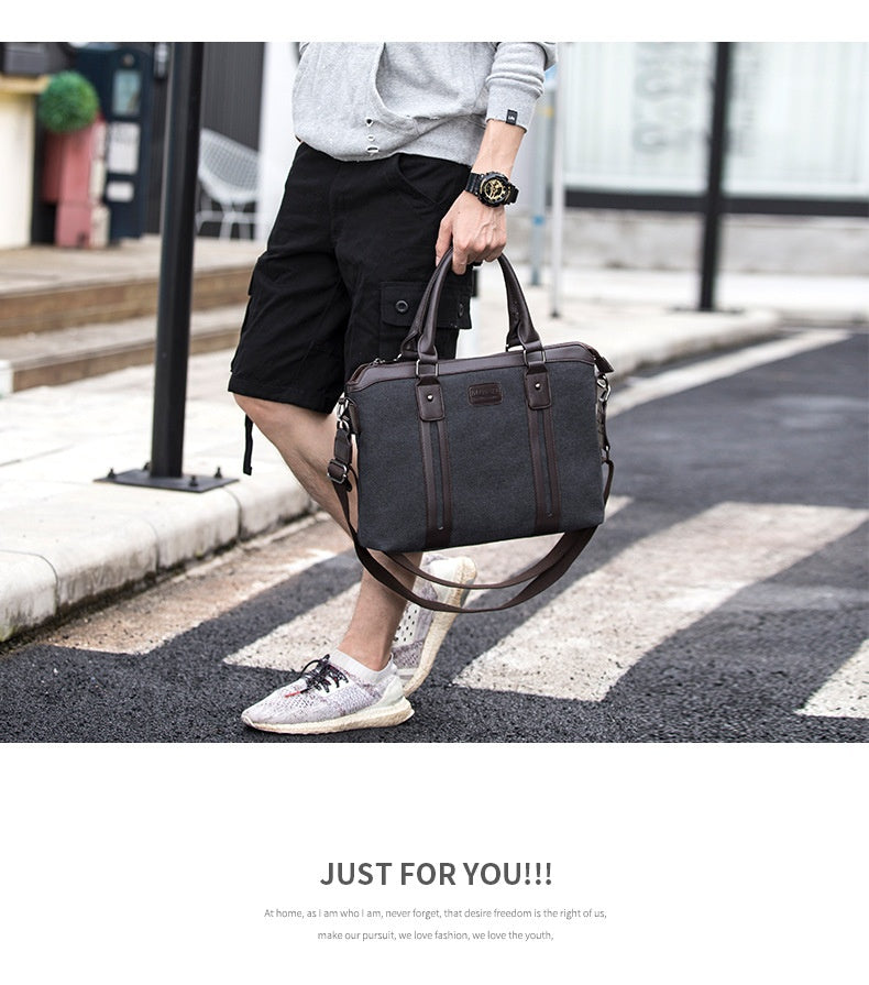 UrbanStoff | Canvas Schultertasche Herren Business
