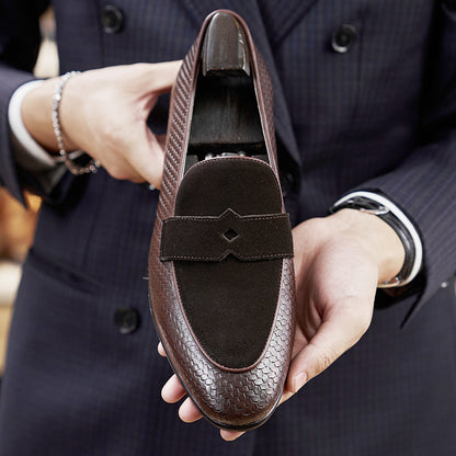 Lederloafer mit Struktur