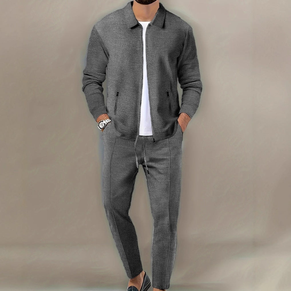 Slim-Fit Reißverschluss-Cardigan Anzug