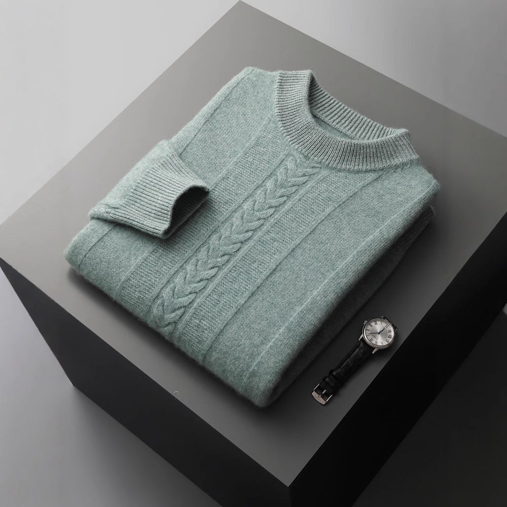 Halbkragen-Kaschmirpullover Herren Langarm