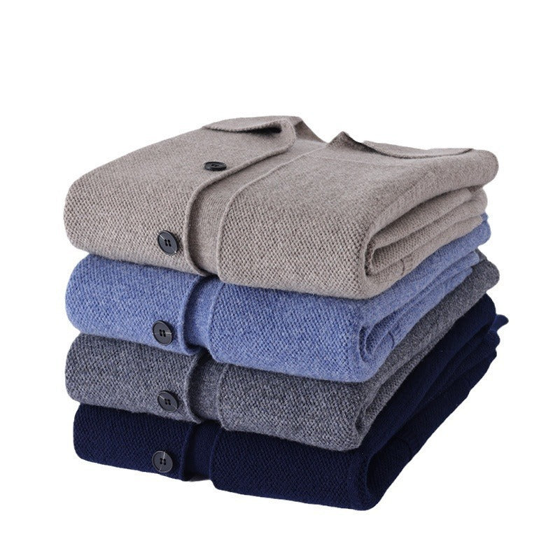 Herren Strickjacke mit Reverskragen und Taschen
