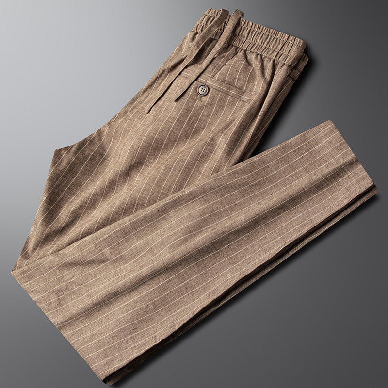 UrbanStoff | Leinenhose mit Streifen