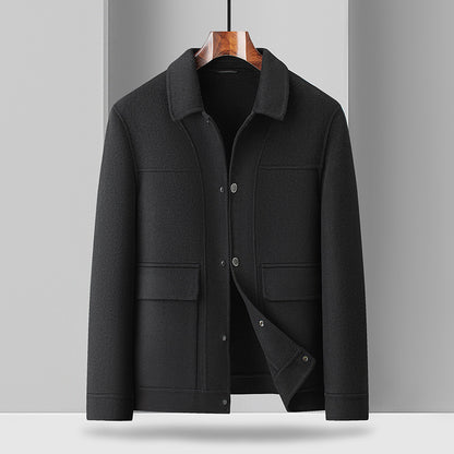 UrbanStoff | Wollmantel mit Umlegekragen