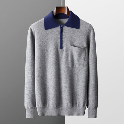Strickpolo mit Reißverschluss