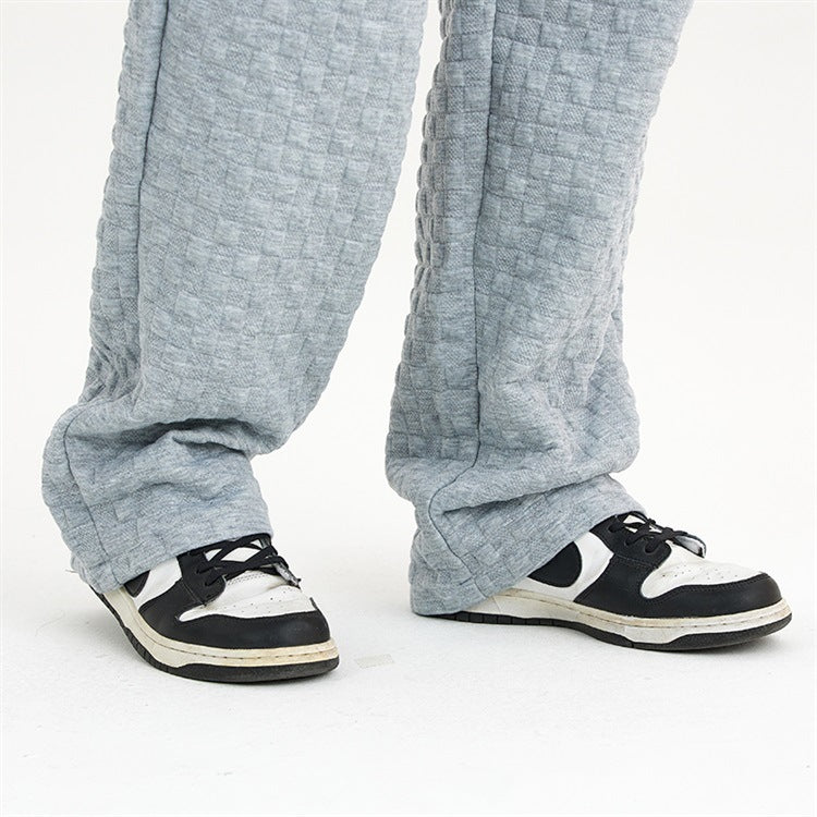 Locker geschnittene Karierte Strickhose