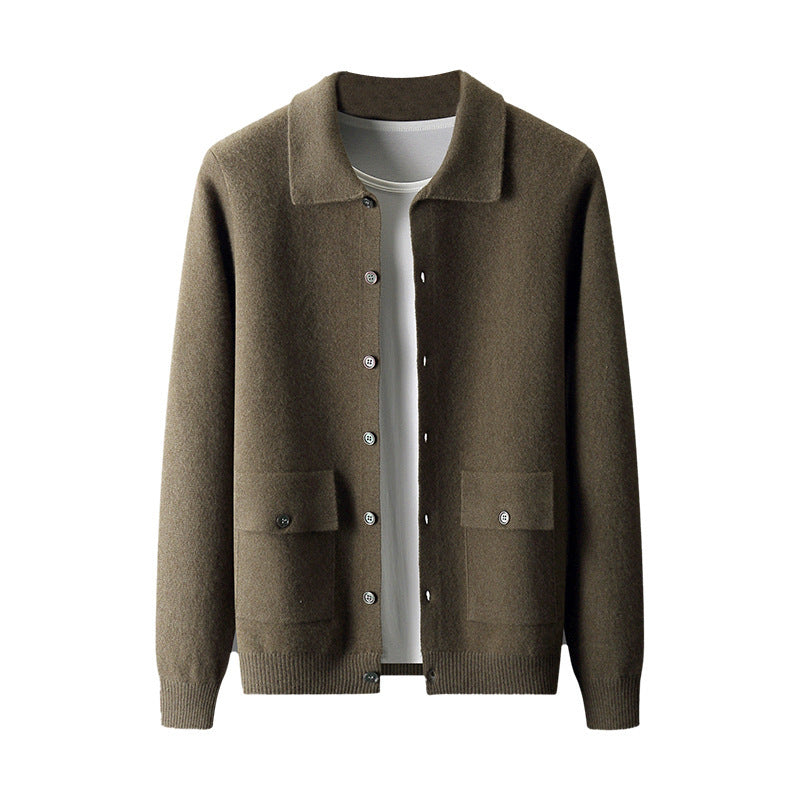 Polokragen Woll-Cardigan