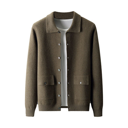 Polokragen Woll-Cardigan