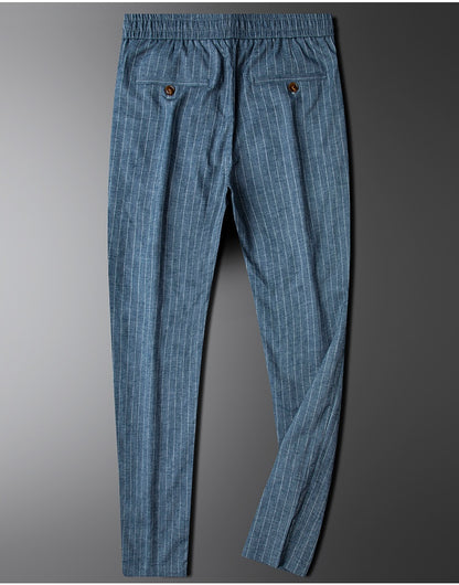 UrbanStoff | Leinenhose mit Streifen