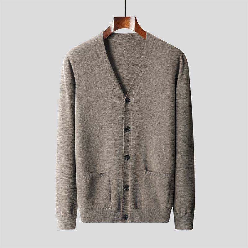 UrbanStoff | Reiner Woll-Cardigan V-Ausschnitt