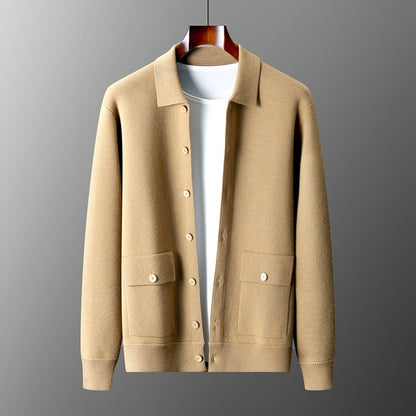 Polokragen Woll-Cardigan