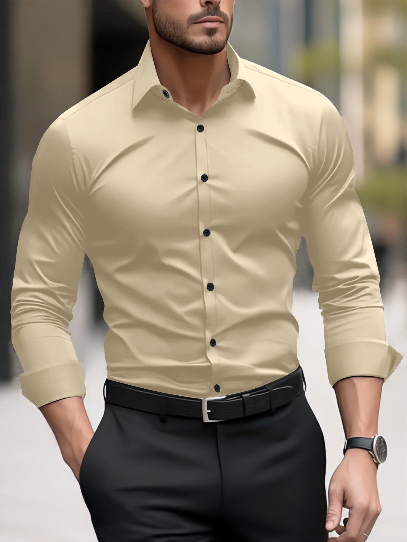 UrbanStoff | Langarm Business Casual Hemd