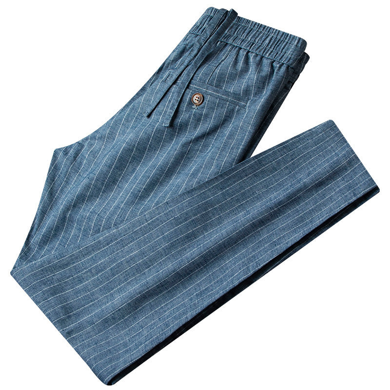 UrbanStoff | Leinenhose mit Streifen