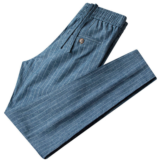 UrbanStoff | Leinenhose mit Streifen