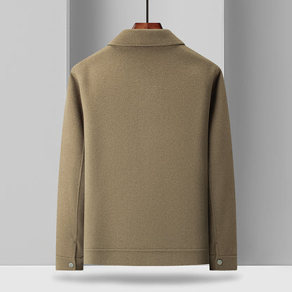 UrbanStoff | Wollmantel mit Umlegekragen