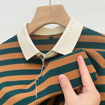 UrbanStoff | Herren Gestreiftes Poloshirt – Kurzarm