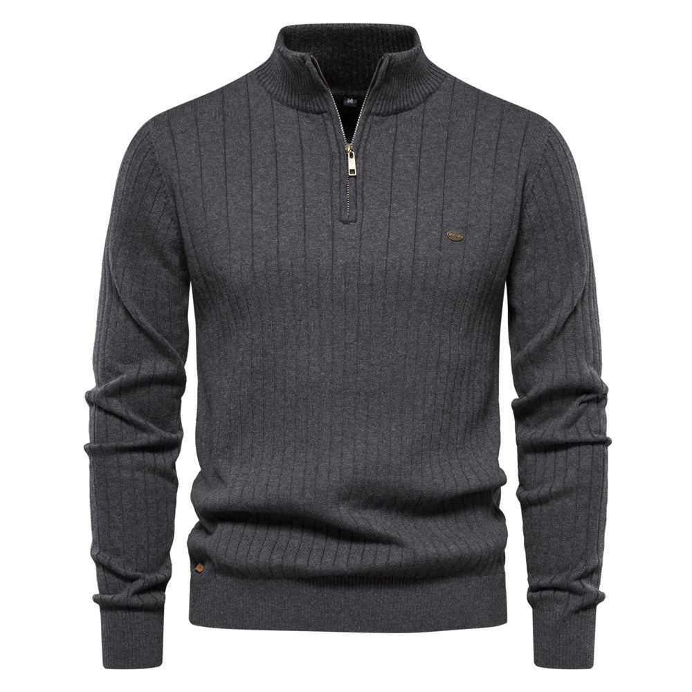Slim Fit Halbzip-Pullover für Herren