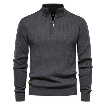 Slim Fit Halbzip-Pullover für Herren