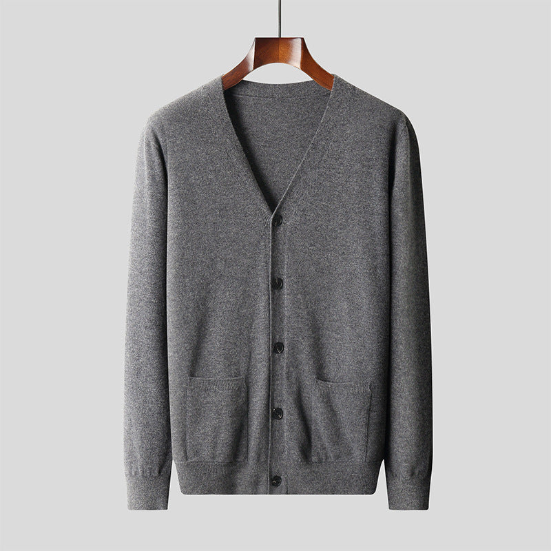UrbanStoff | Reiner Woll-Cardigan V-Ausschnitt