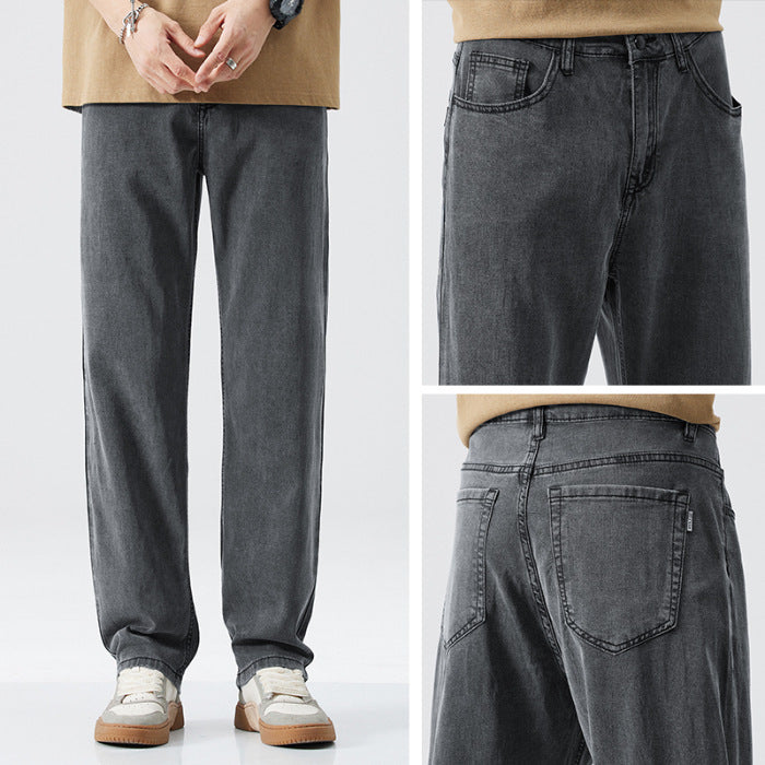 Lockere Gerade Eisseiden-Jeans