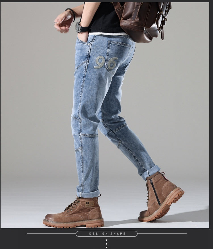 UrbanStoff | Light-Wash Stretch-Jeans mit Stickerei