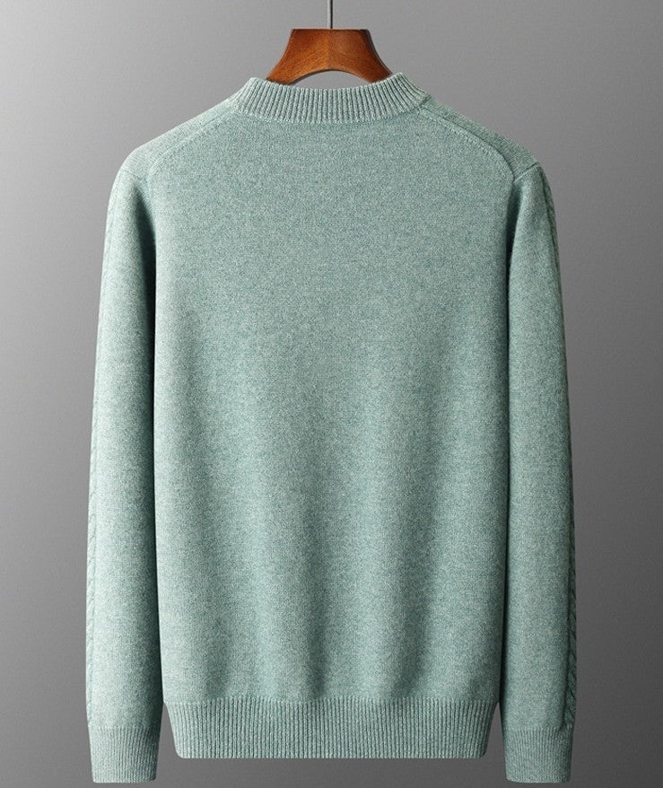 Halbkragen-Kaschmirpullover Herren Langarm