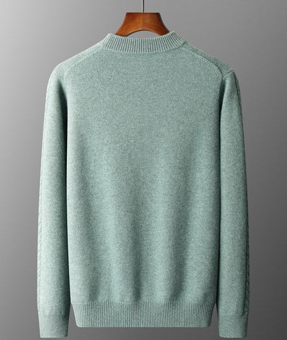 Halbkragen-Kaschmirpullover Herren Langarm