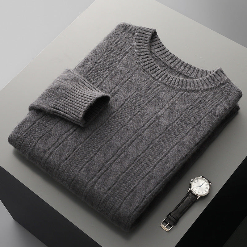 Klassischer Kaschmir Rundhals Pullover