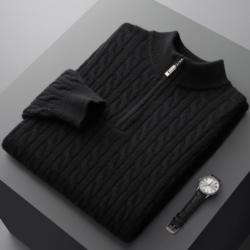 Kaschmirweicher Wollpullover mit Stehkragen