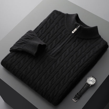 Kaschmirweicher Wollpullover mit Stehkragen