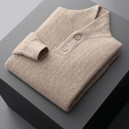 UrbanStoff | Herren Kaschmirpullover mit Reverskragen