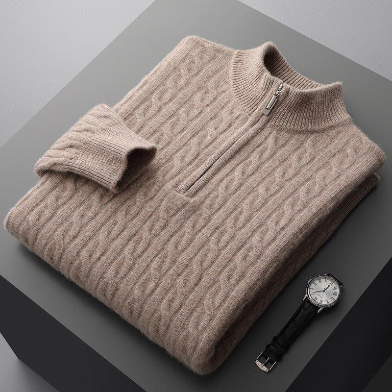 Kaschmirweicher Wollpullover mit Stehkragen