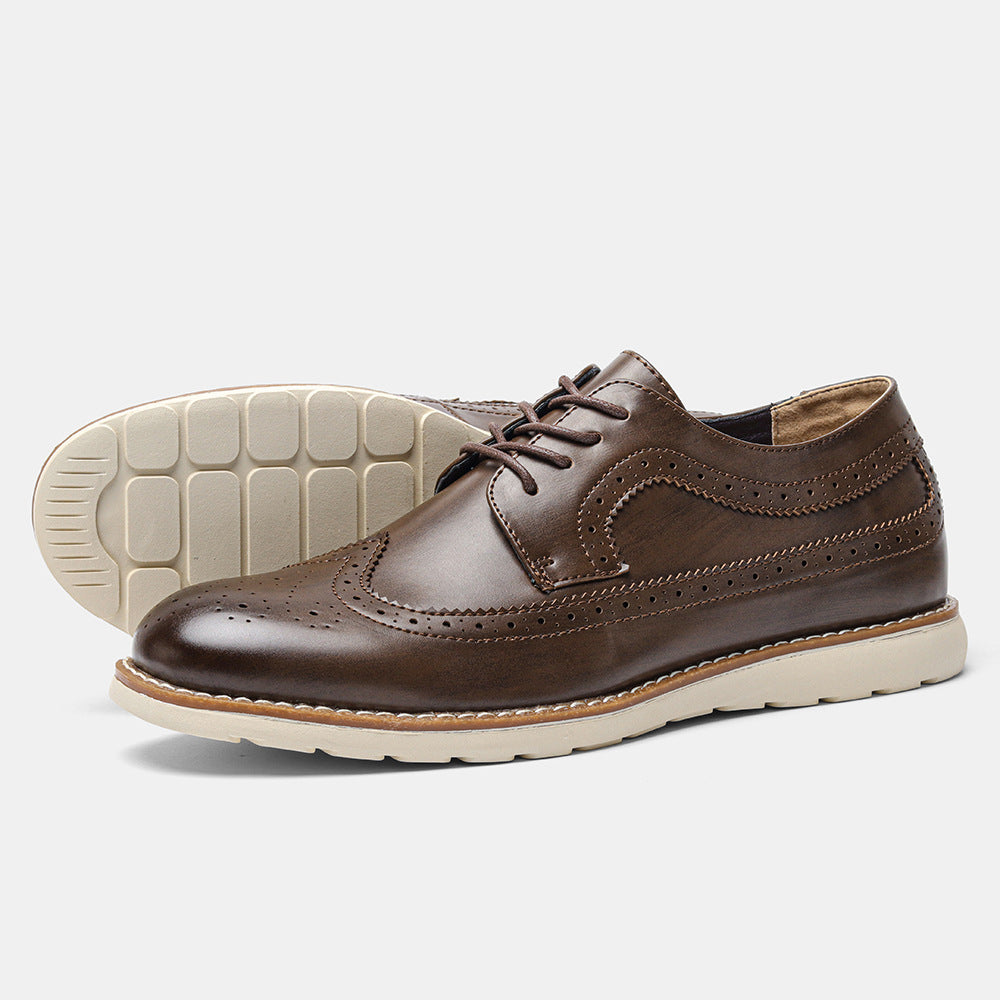 Klassische Leder Brogue Sneaker – Leicht & Bequem