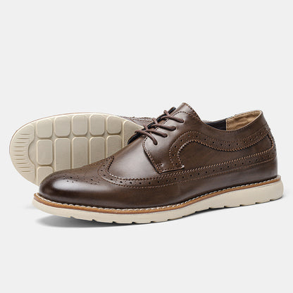 Klassische Leder Brogue Sneaker – Leicht & Bequem