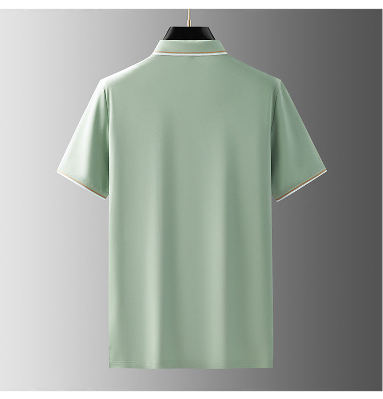 Maulbeerseide Kurzarm-Poloshirt