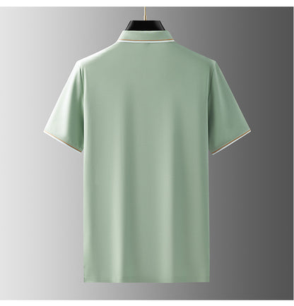 Maulbeerseide Kurzarm-Poloshirt