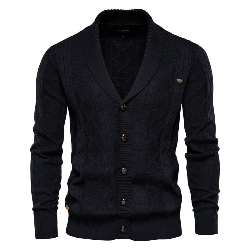 UrbanStoff | Herren Strickjacke Dick Gestrickt