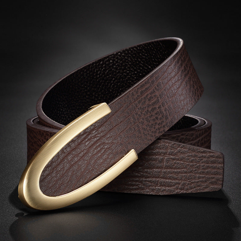 UrbanStoff | Leder Gürtel mit Goldschnalle