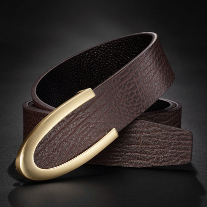 UrbanStoff | Leder Gürtel mit Goldschnalle