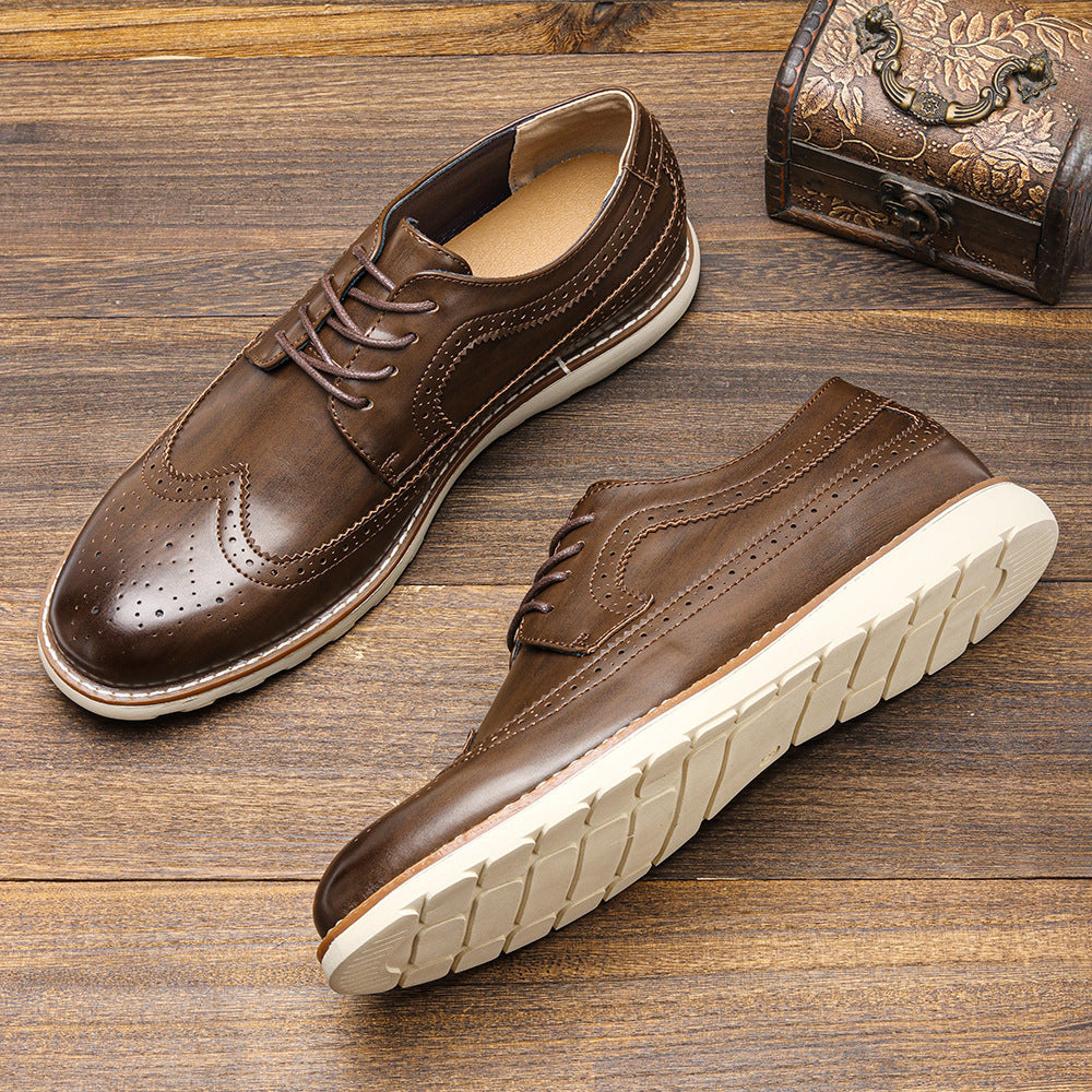 Klassische Leder Brogue Sneaker – Leicht & Bequem