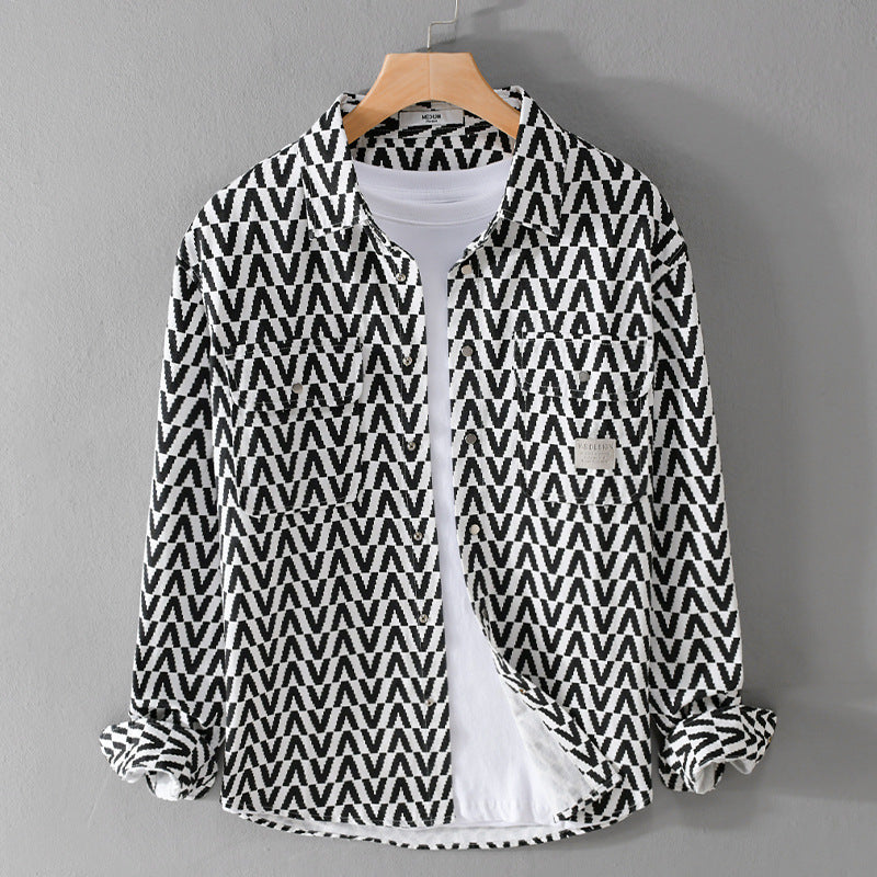 UrbanStoff | Bedrucktes Freizeit Hemd Langarm