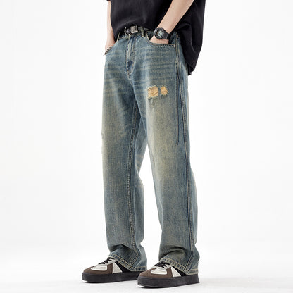 UrbanStoff | Retro Wide-Leg Ripped-Jeans