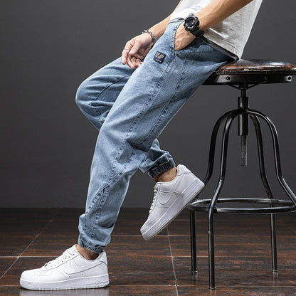 Locker geschnittene Denim Jogger Jeans